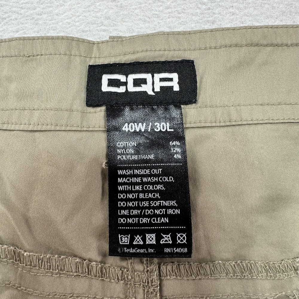 CQR‎ Pants Mens 40x30 Tan Convertible Zip Off Cargo Hiking Outdoors Travel - Picture 5 of 13
